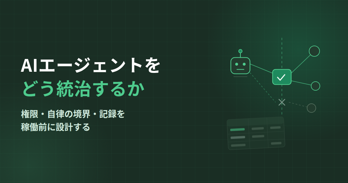 AIエージェントのガバナンス設計｜「人が使う」前提の統制が効かなくなる四つの論点